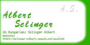 albert selinger business card